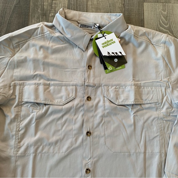 NWT Outdoor Ventures Long Sleeve Hiking Shirts 
UV Protection
Men’s 2XL 
Khaki - Picture 3 of 8